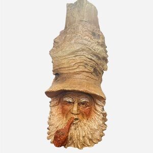 Stephen Herrero Folk Art Knot Knoggins Sculpture Old Wise Mountain Man signed 4”